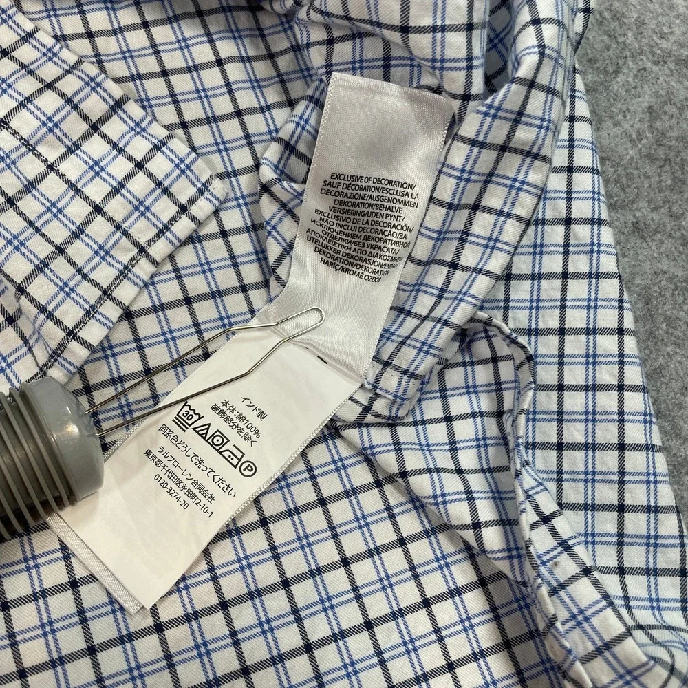 Polo Ralph Lauren Mens Shirt 4XB White Plaid Long Sleeve